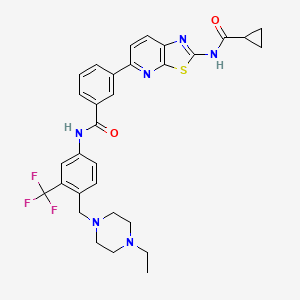3-{2-[(cyclopropylcarbonyl)amino][1,3]thiazolo[5,4-b]pyridin-5-yl}-N-{4-[(4-ethylpiperazin-1-yl)methyl]-3-(trifluoromethyl)phenyl}benzamide