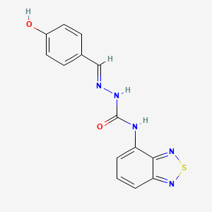 molecular formula C14H11N5O2S B607956 1-(2,1,3-Benzothiadiazol-4-yl)-3-[(E)-(4-hydroxyphenyl)methyleneamino]urea CAS No. 331261-50-8