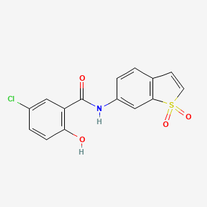 molecular formula C15H10ClNO4S B607958 Benzamide, 5-chloro-N-(1,1-dioxidobenzo[b]thien-6-yl)-2-hydroxy- CAS No. 1430330-65-6
