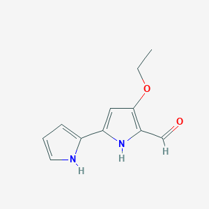 molecular formula C11H12N2O2 B060796 3-ethoxy-5-(1H-pyrrol-2-yl)-1H-pyrrole-2-carbaldehyde CAS No. 170431-40-0