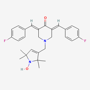 (3E,5E)-3,5-bis[(4-fluorophenyl)methylidene]-1-[(1-hydroxy-2,2,5,5-tetramethylpyrrol-3-yl)methyl]piperidin-4-one