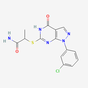 2-((1-(3-Chlorophenyl)-4-oxo-4,5-dihydro-1H-pyrazolo[3,4-d]pyrimidin-6-yl)thio)propanamide