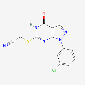 2-[[1-(3-chlorophenyl)-4-oxo-5H-pyrazolo[3,4-d]pyrimidin-6-yl]sulfanyl]acetonitrile