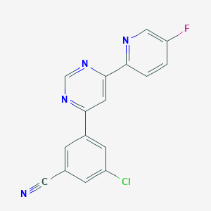 molecular formula C16H8ClFN4 B607987 HTL14242 