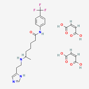molecular formula C27H33F3N4O9 B607988 HTMT dimaleate 