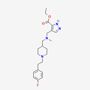 molecular formula C22H31FN4O2 B6079939 ethyl 4-[[[1-[2-(4-fluorophenyl)ethyl]piperidin-4-yl]methyl-methylamino]methyl]-1H-pyrazole-5-carboxylate 