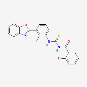 molecular formula C22H16FN3O2S B6080107 N-{[3-(1,3-benzoxazol-2-yl)-2-methylphenyl]carbamothioyl}-2-fluorobenzamide 
