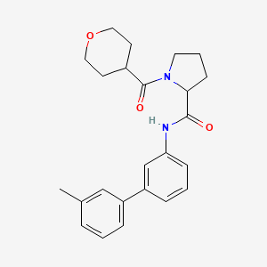molecular formula C24H28N2O3 B6080109 N-[3-(3-methylphenyl)phenyl]-1-(oxane-4-carbonyl)pyrrolidine-2-carboxamide 