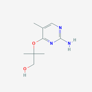 molecular formula C9H15N3O2 B608033 2-((2-Amino-5-methylpyrimidin-4-yl)oxy)-2-methylpropan-1-ol CAS No. 1884209-99-7