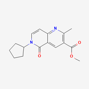molecular formula C16H18N2O3 B6080341 METHYL 6-CYCLOPENTYL-2-METHYL-5-OXO-5,6-DIHYDRO[1,6]NAPHTHYRIDINE-3-CARBOXYLATE 