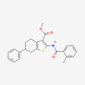 molecular formula C24H23NO3S B6080381 Methyl 2-{[(2-methylphenyl)carbonyl]amino}-6-phenyl-4,5,6,7-tetrahydro-1-benzothiophene-3-carboxylate 