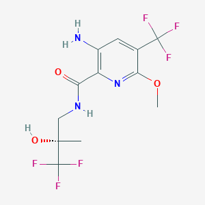 molecular formula C12H13F6N3O3 B608049 Icenticaftor CAS No. 1334546-77-8