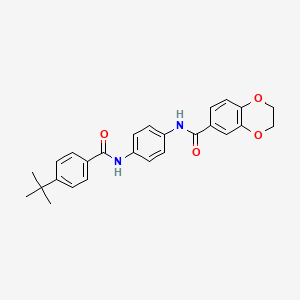 molecular formula C26H26N2O4 B6080553 N-[4-(4-TERT-BUTYLBENZAMIDO)PHENYL]-2,3-DIHYDRO-1,4-BENZODIOXINE-6-CARBOXAMIDE 