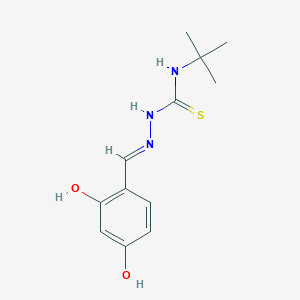 molecular formula C12H17N3O2S B608080 1-tert-butyl-3-[(E)-(2,4-dihydroxyphenyl)methylideneamino]thiourea CAS No. 218795-74-5