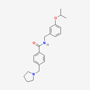 molecular formula C22H28N2O2 B6080808 N-{[3-(PROPAN-2-YLOXY)PHENYL]METHYL}-4-[(PYRROLIDIN-1-YL)METHYL]BENZAMIDE 