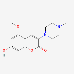 molecular formula C16H20N2O4 B608082 7-羟基-5-甲氧基-4-甲基-3-(4-甲基哌嗪-1-基)-2H-色满-2-酮 CAS No. 1456807-80-9
