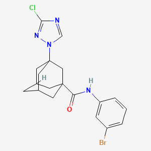 molecular formula C19H20BrClN4O B6080892 N~1~-(3-BROMOPHENYL)-3-(3-CHLORO-1H-1,2,4-TRIAZOL-1-YL)-1-ADAMANTANECARBOXAMIDE 