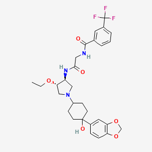 molecular formula C29H34F3N3O6 B608091 N-(2-(((3S,4S)-1-(4-(Benzo[d][1,3]dioxol-5-yl)-4-hydroxycyclohexyl)-4-ethoxypyrrolidin-3-yl)amino)-2-oxoethyl)-3-(trifluoromethyl)benzamide CAS No. 1262238-11-8