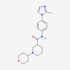molecular formula C21H28N4O2 B6080940 N-[4-(2-methylimidazol-1-yl)phenyl]-1-(oxan-4-yl)piperidine-3-carboxamide 