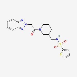 molecular formula C18H21N5O3S2 B6080983 N-[[1-[2-(benzotriazol-2-yl)acetyl]piperidin-3-yl]methyl]thiophene-2-sulfonamide 