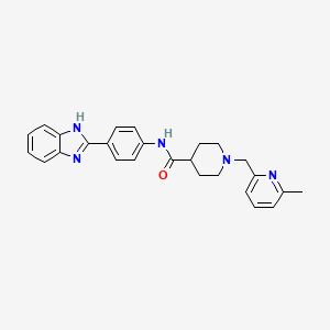 molecular formula C26H27N5O B6081062 N-[4-(1H-benzimidazol-2-yl)phenyl]-1-[(6-methylpyridin-2-yl)methyl]piperidine-4-carboxamide 