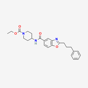 molecular formula C25H29N3O4 B6081104 ethyl 4-({[2-(3-phenylpropyl)-1,3-benzoxazol-5-yl]carbonyl}amino)-1-piperidinecarboxylate 