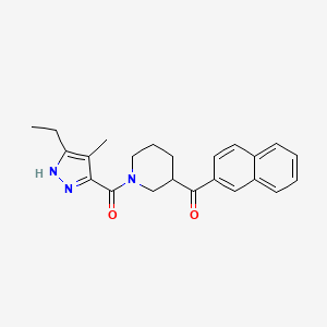 molecular formula C23H25N3O2 B6081246 [1-(5-ethyl-4-methyl-1H-pyrazole-3-carbonyl)piperidin-3-yl]-naphthalen-2-ylmethanone 