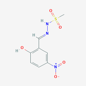 molecular formula C8H9N3O5S B6081288 N-[(E)-(2-hydroxy-5-nitrophenyl)methylideneamino]methanesulfonamide 