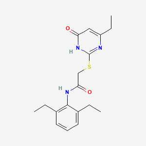molecular formula C18H23N3O2S B6081460 N-(2,6-diethylphenyl)-2-[(4-ethyl-6-oxo-1,6-dihydro-2-pyrimidinyl)thio]acetamide 