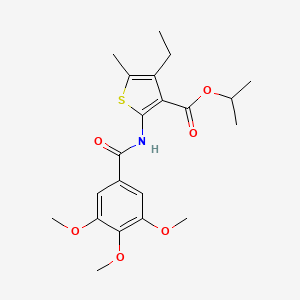 molecular formula C21H27NO6S B6081482 isopropyl 4-ethyl-5-methyl-2-[(3,4,5-trimethoxybenzoyl)amino]-3-thiophenecarboxylate 