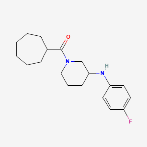 molecular formula C19H27FN2O B6081493 Cycloheptyl-[3-(4-fluoroanilino)piperidin-1-yl]methanone 
