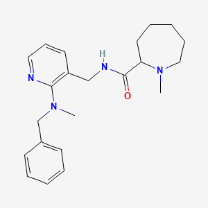 molecular formula C22H30N4O B6081500 N-({2-[benzyl(methyl)amino]-3-pyridinyl}methyl)-1-methyl-2-azepanecarboxamide 