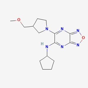 molecular formula C15H22N6O2 B6081566 N-cyclopentyl-5-[3-(methoxymethyl)pyrrolidin-1-yl]-[1,2,5]oxadiazolo[3,4-b]pyrazin-6-amine 