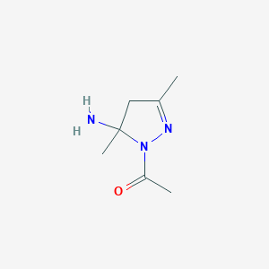 molecular formula C7H13N3O B060816 1-Acetyl-3,5-dimethyl-2-pyrazolin-5-amine CAS No. 175880-94-1