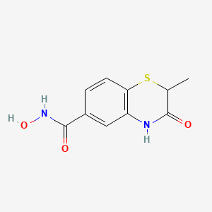 molecular formula C10H10N2O3S B608161 N-hydroxy-2-methyl-3-oxo-4H-1,4-benzothiazine-6-carboxamide CAS No. 949727-86-0