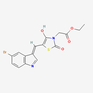 molecular formula C16H13BrN2O4S B6081625 ethyl {(5E)-5-[(5-bromo-1H-indol-3-yl)methylidene]-2,4-dioxo-1,3-thiazolidin-3-yl}acetate 