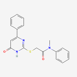 molecular formula C19H17N3O2S B6081681 N-methyl-2-[(4-oxo-6-phenyl-1H-pyrimidin-2-yl)sulfanyl]-N-phenylacetamide 