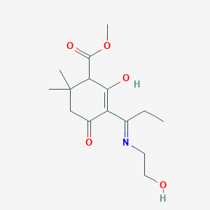 molecular formula C15H23NO5 B6081699 methyl 3-[C-ethyl-N-(2-hydroxyethyl)carbonimidoyl]-2-hydroxy-6,6-dimethyl-4-oxocyclohex-2-ene-1-carboxylate 