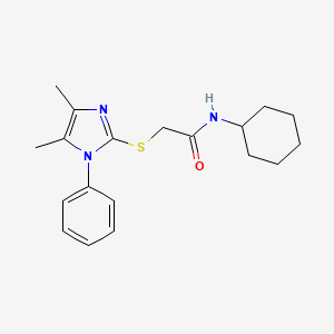 molecular formula C19H25N3OS B6081729 N-cyclohexyl-2-(4,5-dimethyl-1-phenylimidazol-2-yl)sulfanylacetamide 