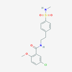 molecular formula C17H19ClN2O4S B608174 5-Chloro-2-methoxy-N-(4-(N-methylsulfamoyl)phenethyl)benzamide CAS No. 1638611-48-9