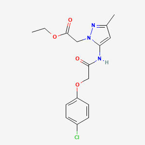 molecular formula C16H18ClN3O4 B6081812 ETHYL 2-(5-{[2-(4-CHLOROPHENOXY)ACETYL]AMINO}-3-METHYL-1H-PYRAZOL-1-YL)ACETATE 