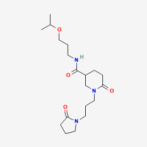 molecular formula C19H33N3O4 B6081875 N-(3-isopropoxypropyl)-6-oxo-1-[3-(2-oxo-1-pyrrolidinyl)propyl]-3-piperidinecarboxamide 