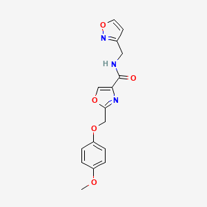 molecular formula C16H15N3O5 B6081936 N-(3-isoxazolylmethyl)-2-[(4-methoxyphenoxy)methyl]-1,3-oxazole-4-carboxamide 