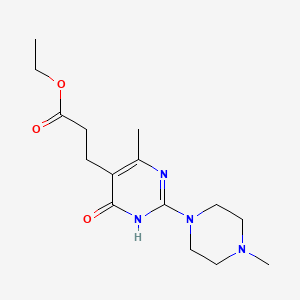 molecular formula C15H24N4O3 B6082009 Ethyl 3-[4-methyl-2-(4-methylpiperazin-1-yl)-6-oxo-1,6-dihydropyrimidin-5-yl]propanoate 