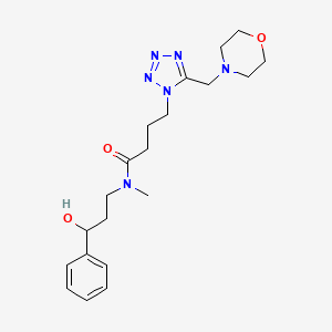 molecular formula C20H30N6O3 B6082021 N-(3-hydroxy-3-phenylpropyl)-N-methyl-4-[5-(morpholin-4-ylmethyl)tetrazol-1-yl]butanamide 