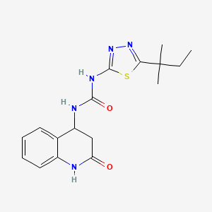 molecular formula C17H21N5O2S B6082163 N-[5-(1,1-dimethylpropyl)-1,3,4-thiadiazol-2-yl]-N'-(2-oxo-1,2,3,4-tetrahydroquinolin-4-yl)urea 