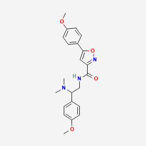 molecular formula C22H25N3O4 B6082405 N-[2-(dimethylamino)-2-(4-methoxyphenyl)ethyl]-5-(4-methoxyphenyl)-1,2-oxazole-3-carboxamide 
