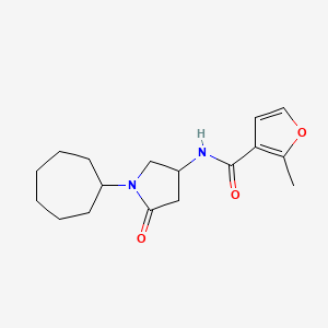 molecular formula C17H24N2O3 B6082450 N-(1-cycloheptyl-5-oxo-3-pyrrolidinyl)-2-methyl-3-furamide 