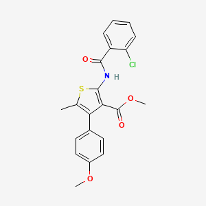 molecular formula C21H18ClNO4S B6082507 METHYL 2-(2-CHLOROBENZAMIDO)-4-(4-METHOXYPHENYL)-5-METHYLTHIOPHENE-3-CARBOXYLATE 