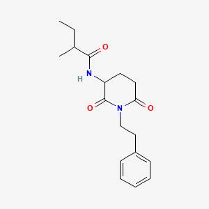 molecular formula C18H24N2O3 B608262 N-[2,6-dioxo-1-(2-phenylethyl)piperidin-3-yl]-2-methylbutanamide CAS No. 492-87-5